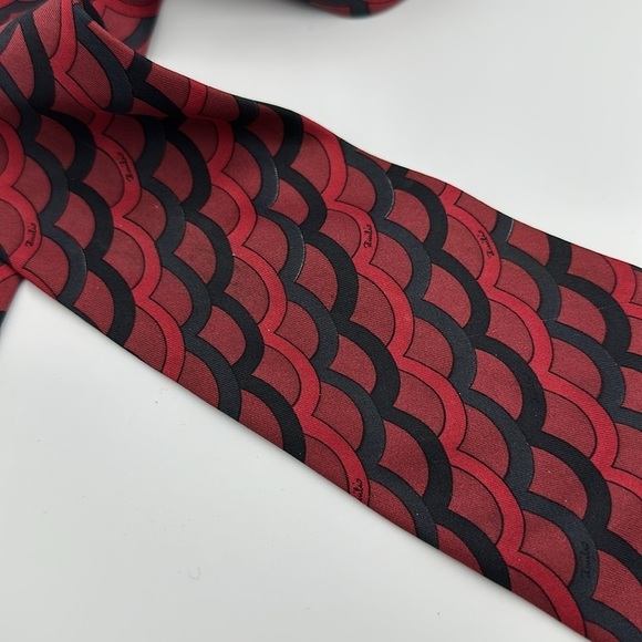 Emilio Pucci Vintage Tie Red Black 56” Long - Picture 5 of 12